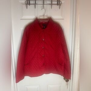 rafaella Quilted Puffer Coat Women’s Size 16 Red Button NWT